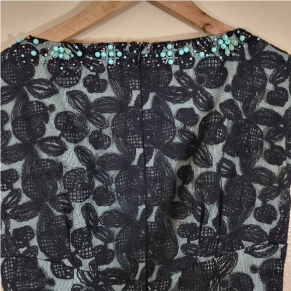 Nanette Lepore Lace Turquoise Beading Sheath Dress - Picture 8 of 9
